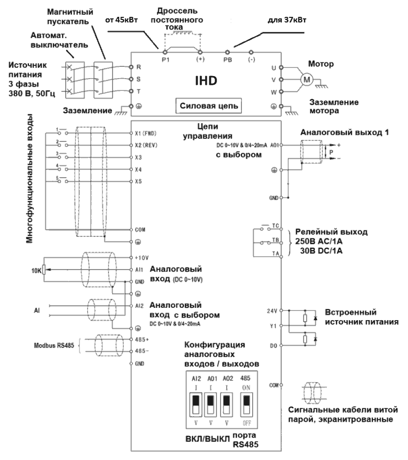 Схема подключения Innovert IHD354P43T