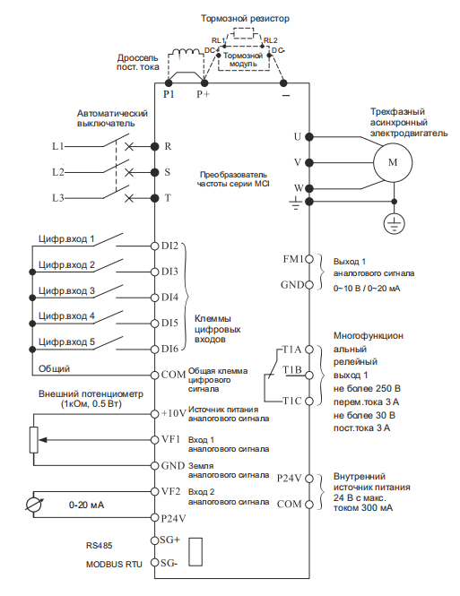 Схема подключения Instart MCI-G160/P185-4