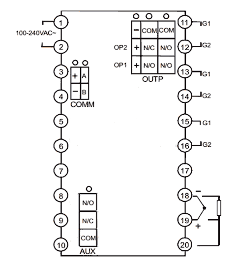 Схема внешних подключений Optumus Drive AI-226E1X3L0S4-RU