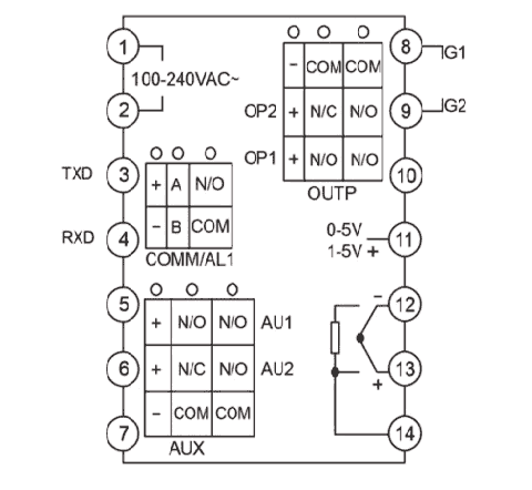 Схема внешних подключений Optumus Drive AI-226DX3L0S4-RU